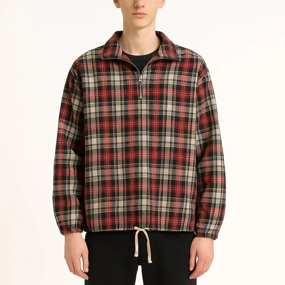 Urban Outfitters || Plaid Cotton Windbreaker Zip Jacket Men’s Small Streetwear - Picture 1 of 9